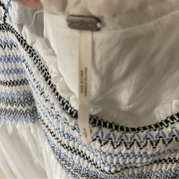 Free People Wandering Skies Smocked Top, Small - Picture 8 of 9